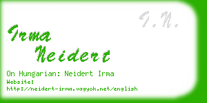 irma neidert business card